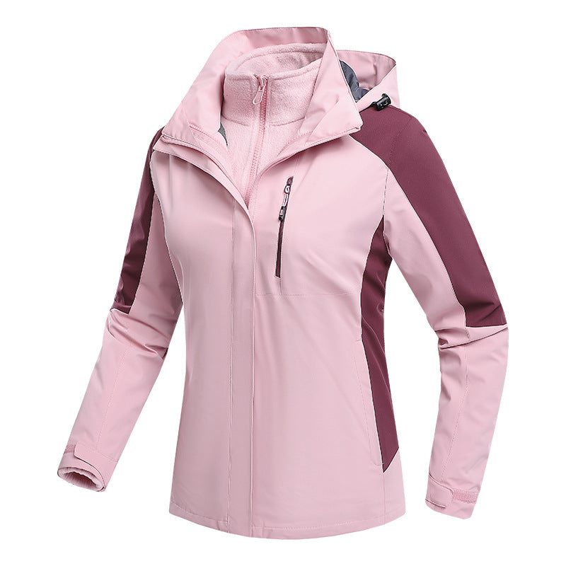 Three-in-One Waterproof Fleece-lined Thick Jacket