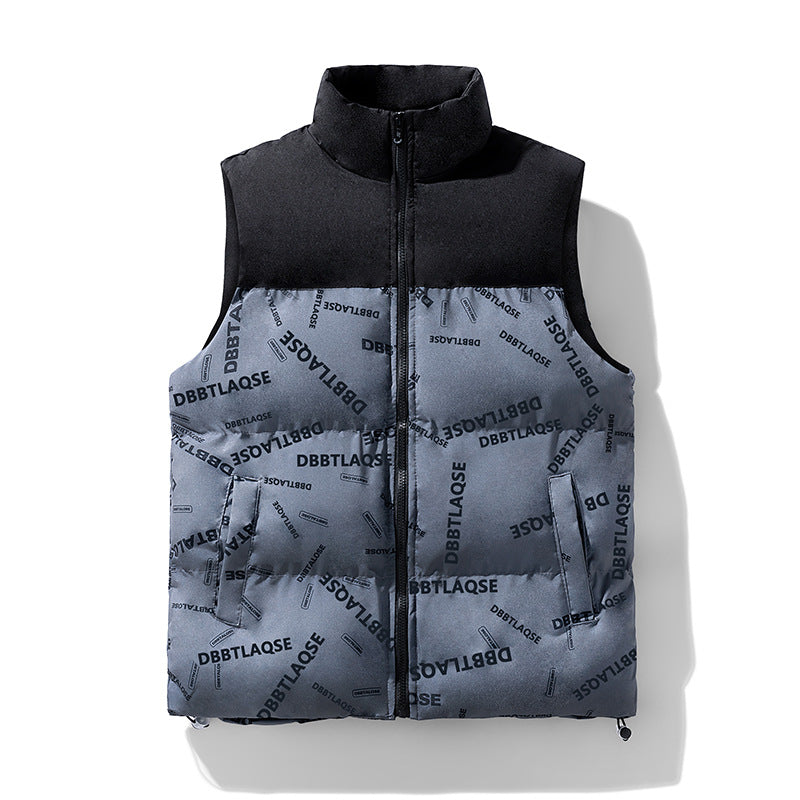 Men's Winter Stitching Sleeveless Cotton Coat - Minihomy