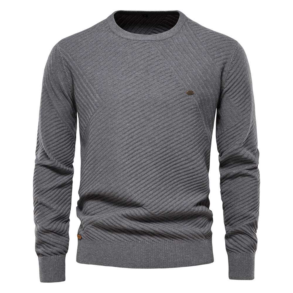 Men's Casual Round Neck Pullover Sweater - Minihomy