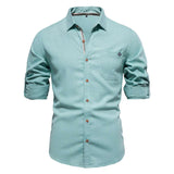 Men's Casual Lapel Long Sleeve Shirt - Minihomy