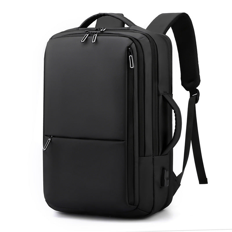 Men's Solid Color Business Lightweight Expansion Computer Backpack - Minihomy