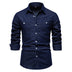 Men's Casual Denim Long Sleeve Shirt - Minihomy