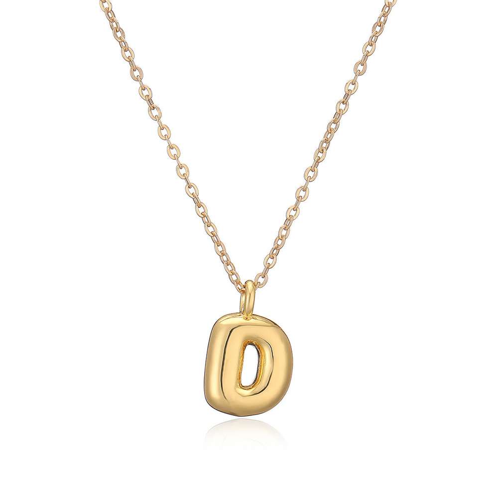 Copper Plated Gold 26 English Letters Pendant Necklace Niche Personality Clavicle Chain - Minihomy