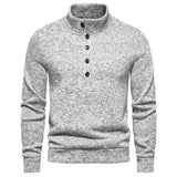 Men's Turtleneck Buttons Pullover Casual Loose - Minihomy