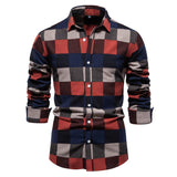 Men's Plaid Long Sleeve Shirt Top - Minihomy