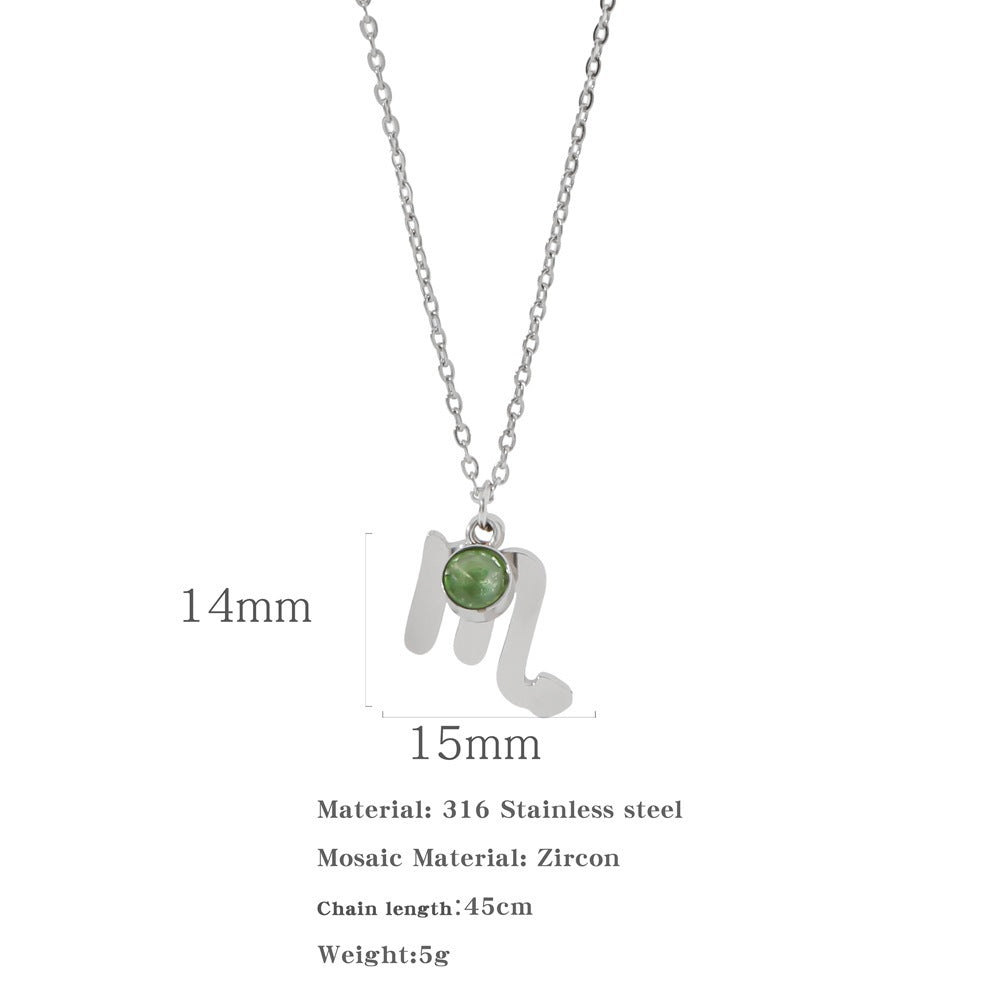 Necklace Stainless Steel Zircon Ornament: Adorn Yourself with Celestial Elegance - Minihomy