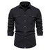 Men's Casual Solid Color Long Sleeve Shirt - Minihomy