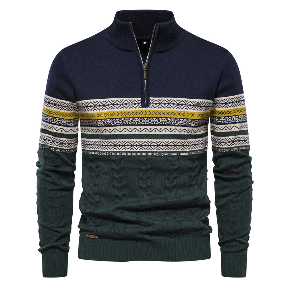 Men's Stand-up Collar All-match Half Zipper Sweater - Minihomy