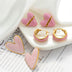 Heart-Shaped Titanium Steel Earrings for Women - Round Oil Painting Design - Minihomy