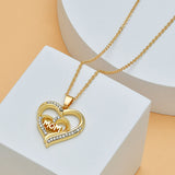 Mother's Day Mom Heart Shape With Diamond Letter Necklace For Women Fine Jewelry Women Accessories Fashion Jewelry - Minihomy