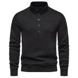 Men's Turtleneck Buttons Pullover Casual Loose - Minihomy