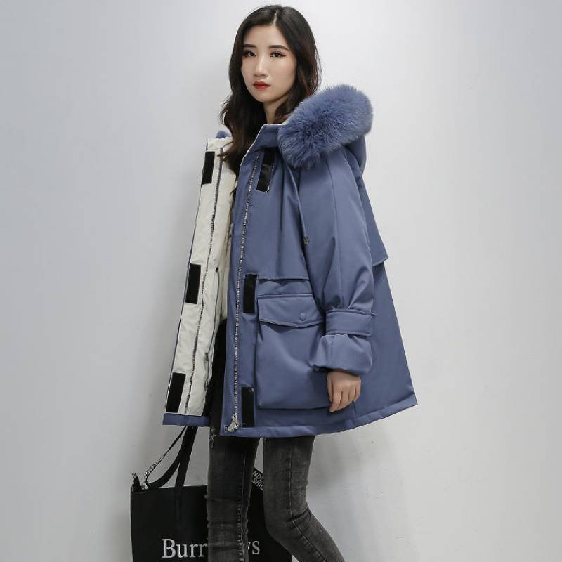 Women's Mid-length Down Cotton-padded Jacket Loose Thick Cotton Coat