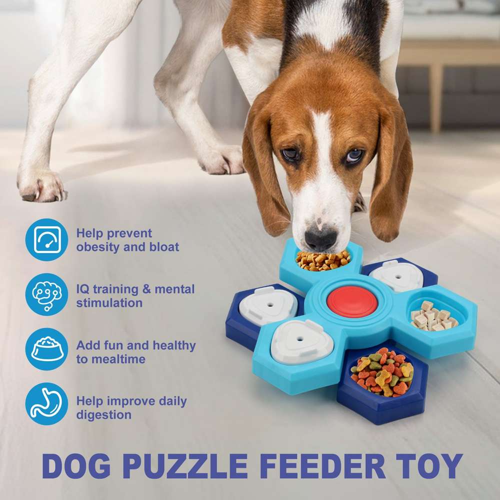 4-Layer Interactive Slow Feeder Dog Bowl - Non-Slip Puzzle for Slow Eating - Minihomy