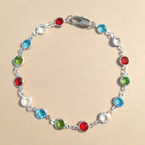 Multi-Color Micro-inlaid Rainbow Crystal Anklet For Women - Minihomy