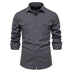 Men's Casual Solid Color Long Sleeve Shirt - Minihomy