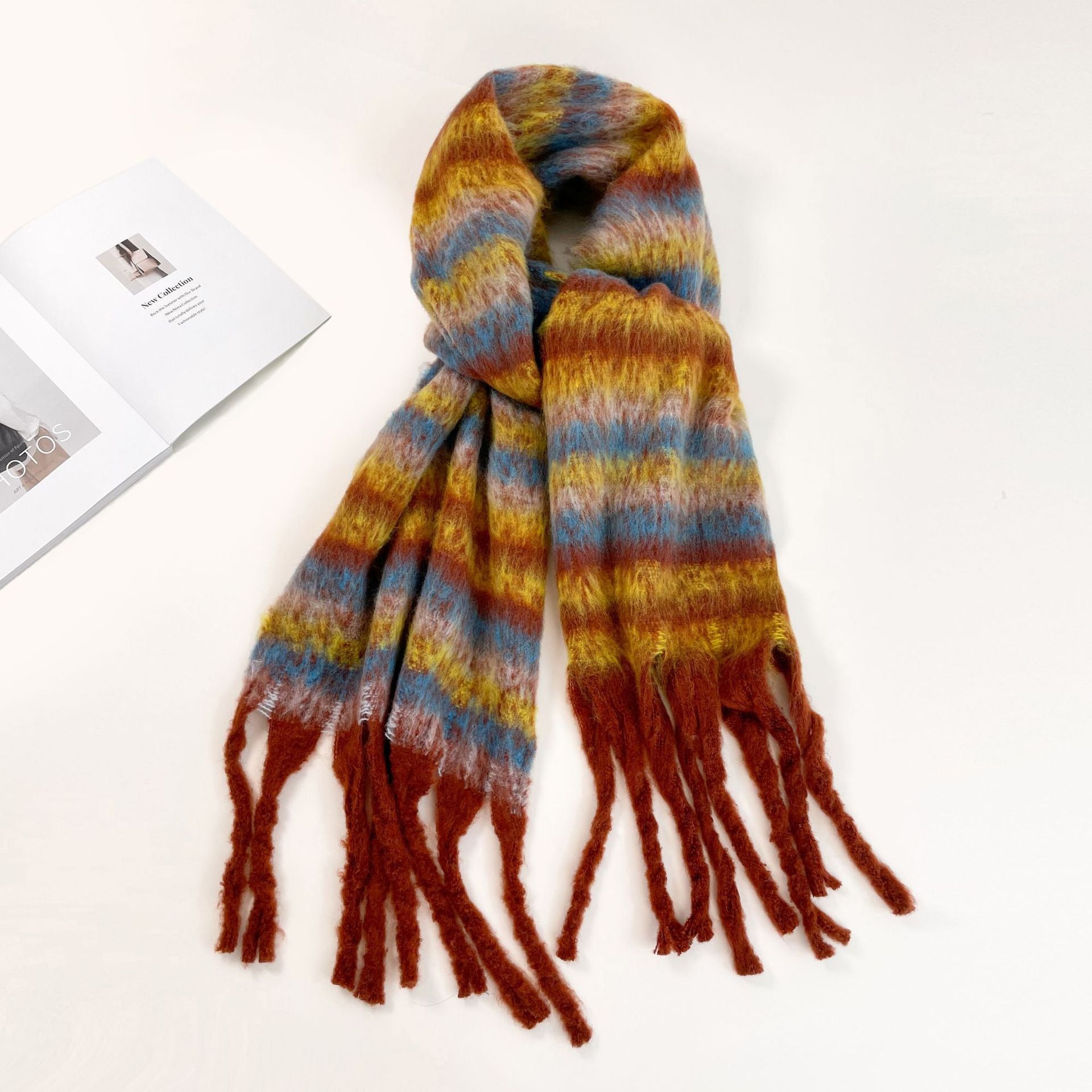 Women's Autumn And Winter Mohair Scarf