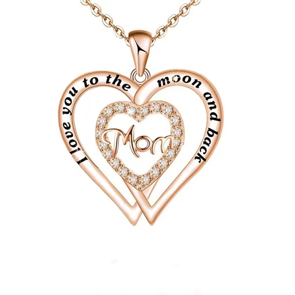 Double Love Necklace MOM Diamond - Minihomy