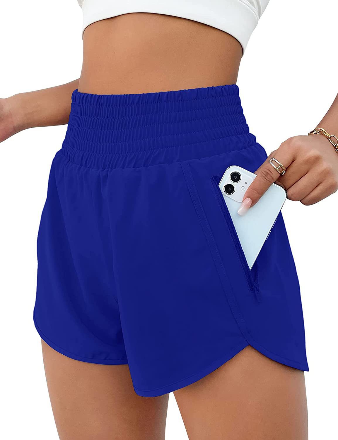 Women's High Top Sports Running Yoga Short Belt Lining