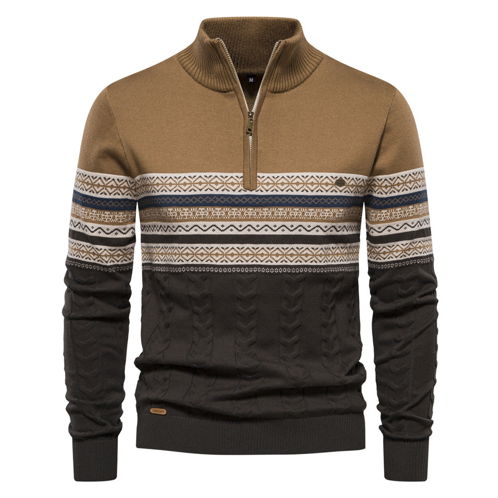 Men's Stand-up Collar All-match Half Zipper Sweater - Minihomy