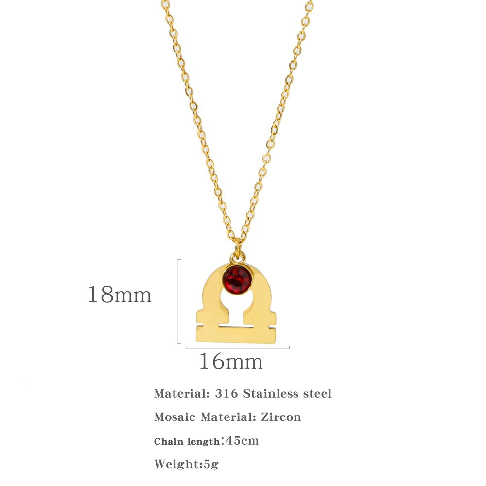 Necklace Stainless Steel Zircon Ornament: Adorn Yourself with Celestial Elegance - Minihomy