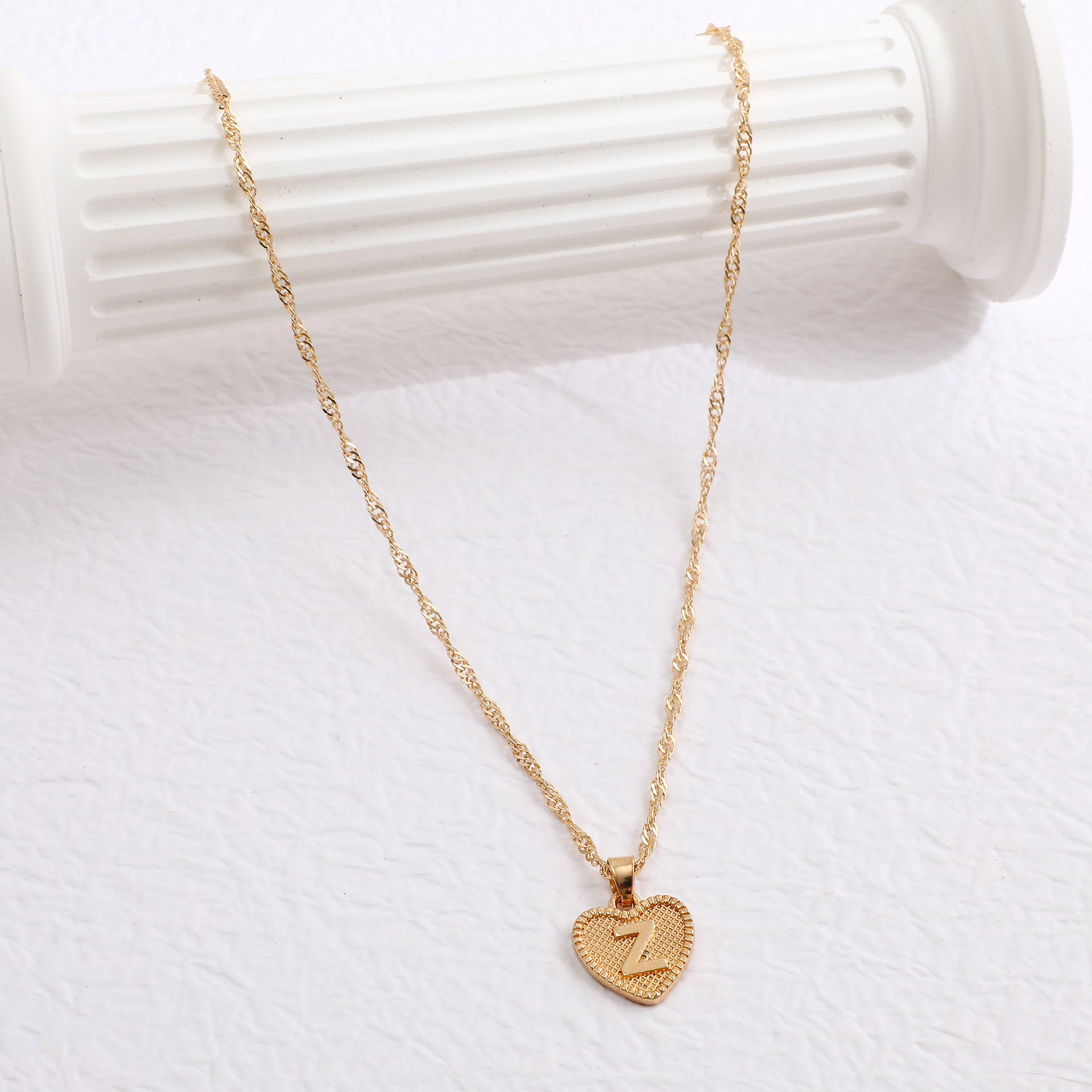 Creative Simple Women's Peach Heart Letter Necklace Love Pendant - Minihomy