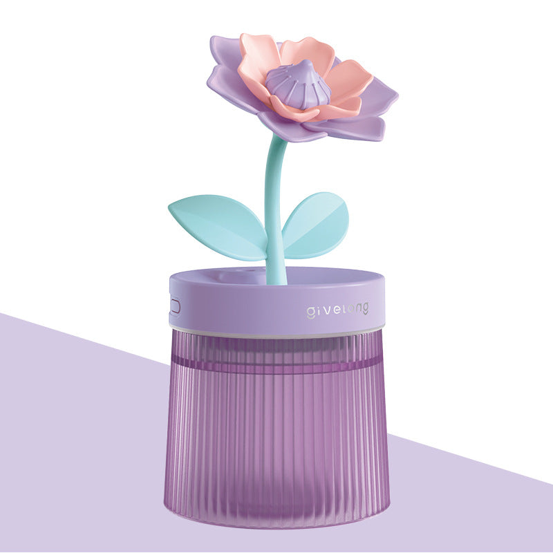 Mini USB Flower Shape Humidifier - Quiet and Portable Hydrating Water Purification Spray - Minihomy