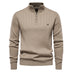 Men's Casual Stand Collar Half Zip Knitwear Sweater - Minihomy