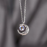 Dream Fall Star Moon Necklace Crescent Moon Diamond Inlaid Clavicle Chain - Minihomy