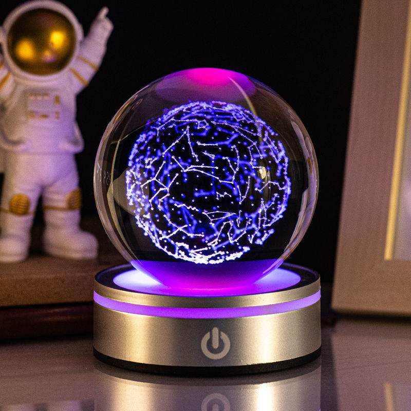 Creative 3D Inner Carving Luminous Crystal Ball - Colorful Gradient Small Night Lamp - Minihomy