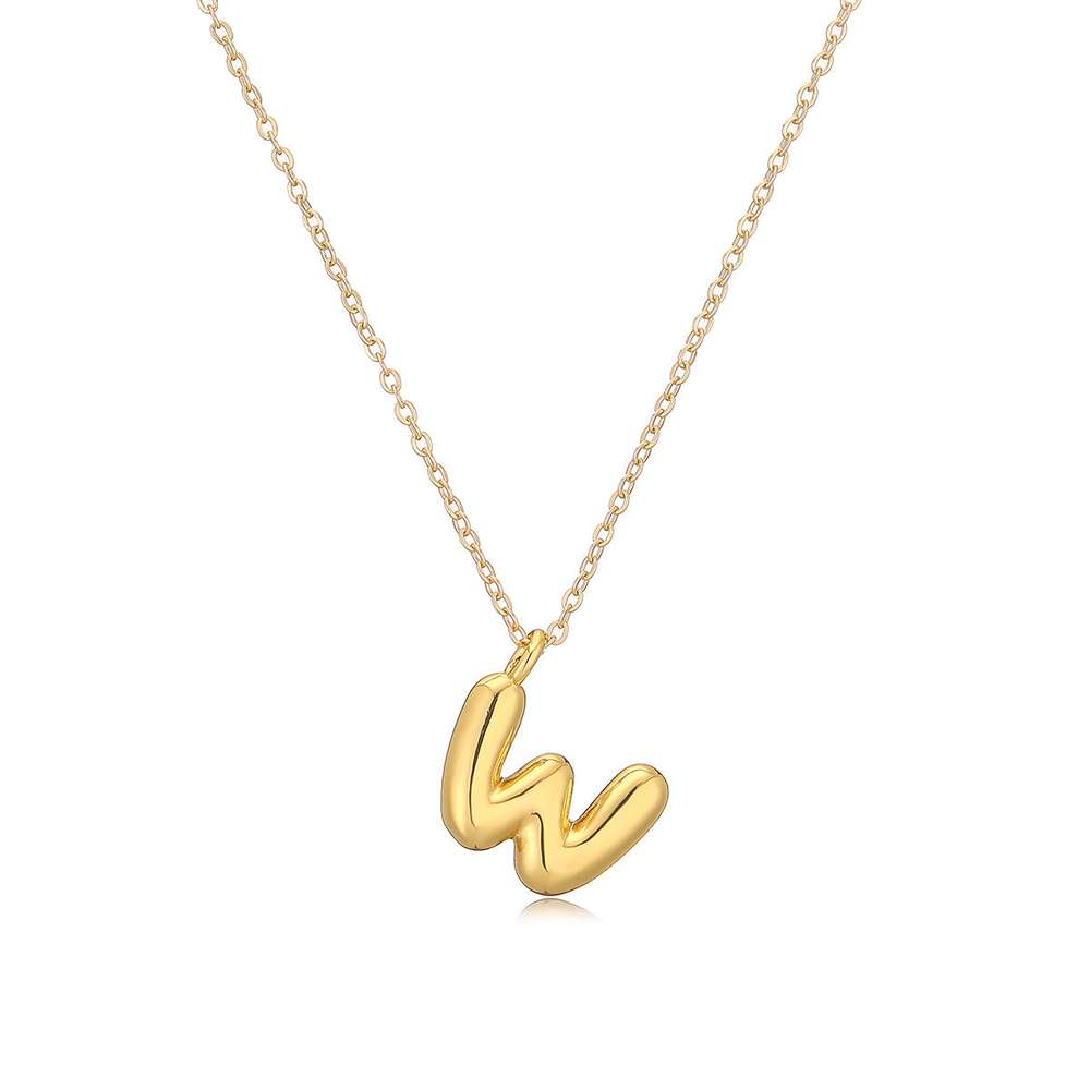 Copper Plated Gold 26 English Letters Pendant Necklace Niche Personality Clavicle Chain - Minihomy