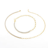 Stainless Steel Diamond-studded Necklace Female 18K Gold