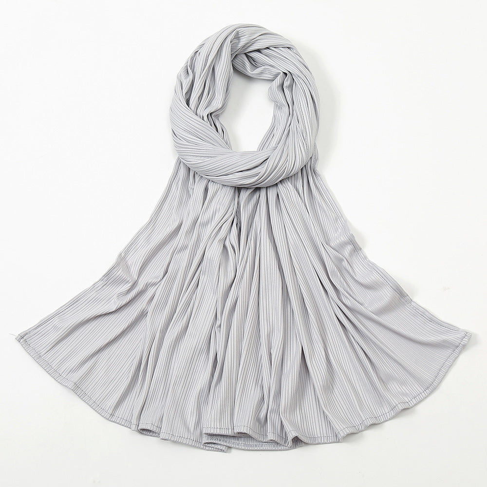 Women's Knitted Thread Cotton Striped Solid Color Scarf