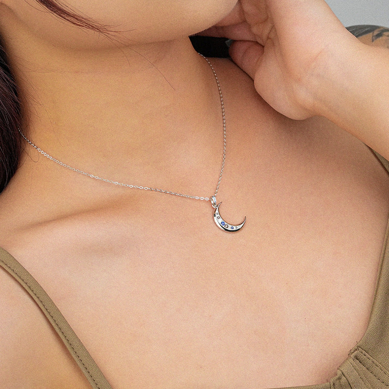 Yuanfan 925 Sterling Silver Moon Necklace