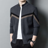 Autumn And Winter Sweater Men's Stand Collar Contrast Color - Minihomy