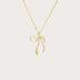 Niche Bone Chain Bow Zircon Sweet Necklace Copper-plated Gold - Minihomy