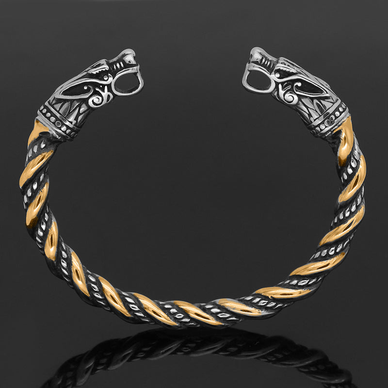 Retro Double-headed Dragon Solid Bracelet For Men