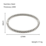 Fashion Bamboo Titanium Steel Bracelet Three Beads - Minihomy