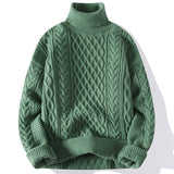 Vintage Jacquard Turtleneck Thick Sweater Men: Embrace Classic Style with a Modern Twist