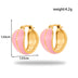 Heart-Shaped Titanium Steel Earrings for Women - Round Oil Painting Design - Minihomy