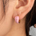 Heart-Shaped Titanium Steel Earrings for Women - Round Oil Painting Design - Minihomy