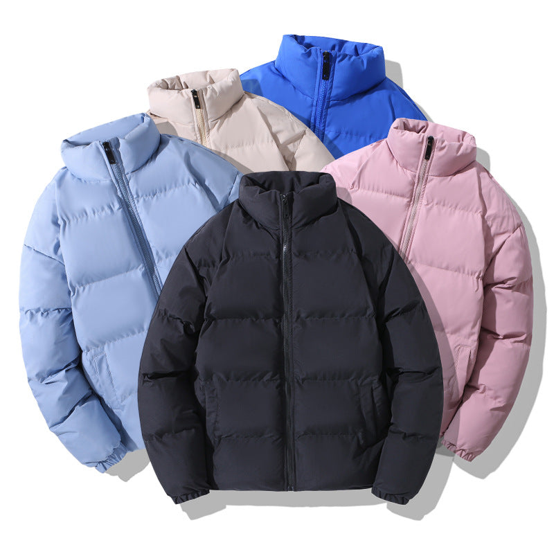 Solid Color Casual Cotton-padded Jacket - Men's Clothing