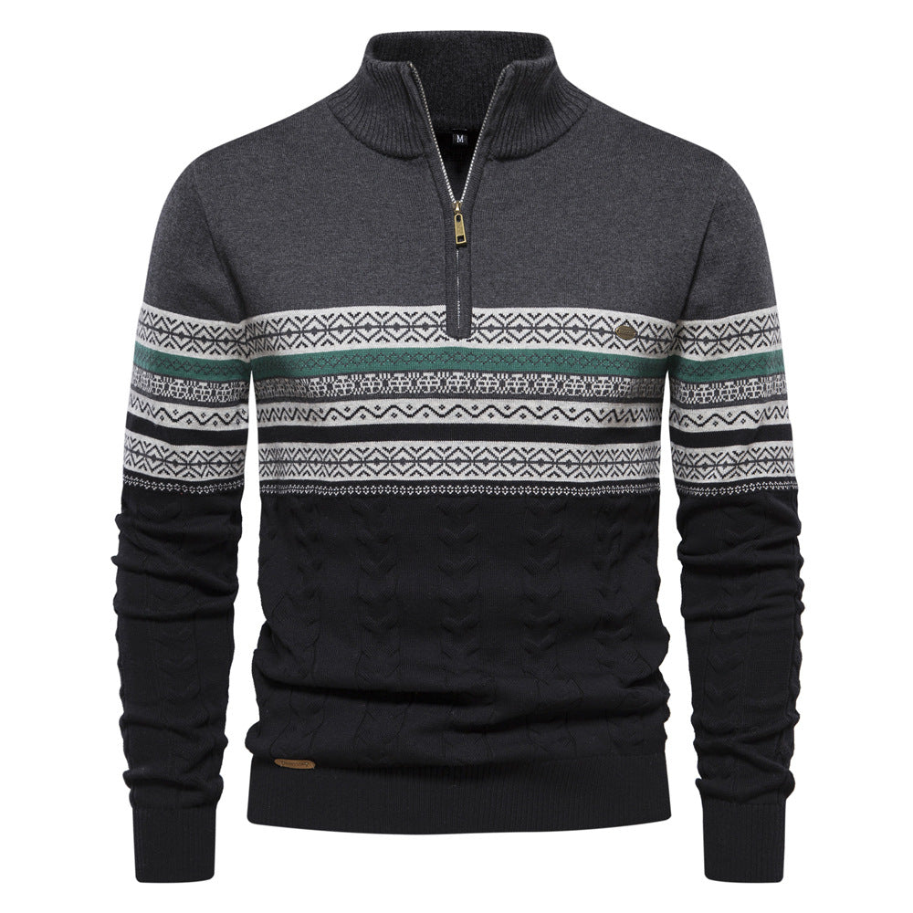 Men's Stand-up Collar All-match Half Zipper Sweater - Minihomy