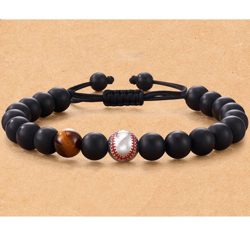 Men's Football Beaded Woven Bracelet - Minihomy