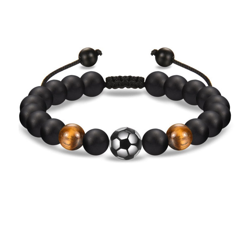 Men's Football Beaded Woven Bracelet - Minihomy