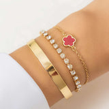 Hip Hop Punk Rhinestone Chain Parthenocissus Grass Bracelet - Minihomy