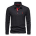 Men's Casual Polo Collar Deer Embroidered Long Sleeve - Minihomy