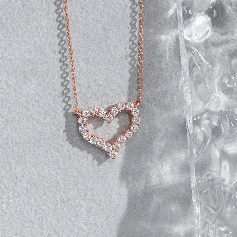 Exquisite Heart Necklace For Women - All-Matching Japanese Peach Heart Clavicle in Rose Gold - Minihomy