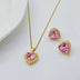 Chic Copper Micro Inlaid Zircon Peach Heart Fashion Simple Necklace - Minihomy