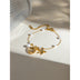 18K Gold Pearl Chain Bracelet - Summer Shell & Starfish Pendant - Minihomy