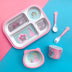 Bamboo Fiber Children's Tableware Set Cartoon Solid Food Bowl - Minihomy